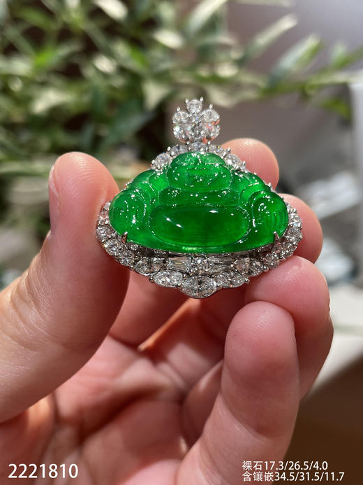 2221810，老坑高冰艳绿佛公吊坠。具体价格微信咨询 商品图2