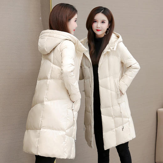 QYM DN228879-Y羽绒服中长款加厚保暖连帽外套 商品图2