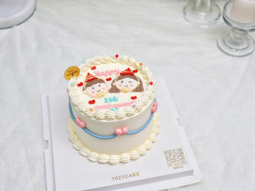 1027CAKE |  手绘蛋糕  双人手绘 情侣 周年纪念 商品图1