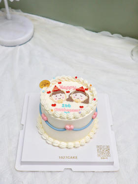 1027CAKE |  手绘蛋糕  双人手绘 情侣 周年纪念