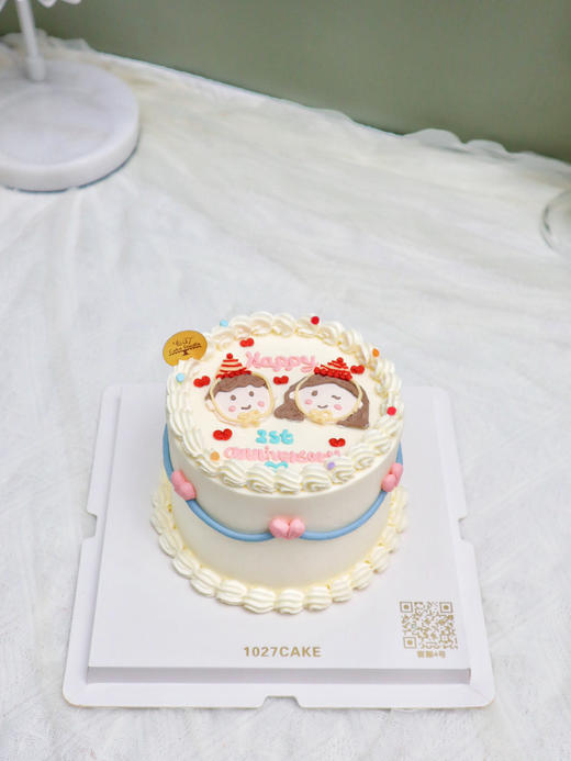 1027CAKE |  手绘蛋糕  双人手绘 情侣 周年纪念 商品图0