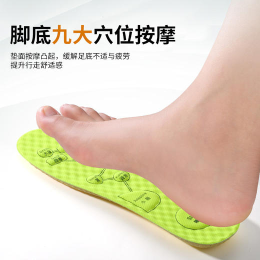 【会“穴位按摩”的鞋垫！艾草鞋垫】黑科技净味防臭，草本吸汗减震，更贴合脚掌，舒适软弹透气穴位不累脚运动鞋垫袜走 商品图2
