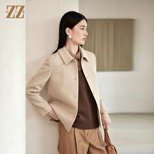 佐尔美秋季新款 简约气质百搭短中褛外套女E24ZD36 商品图2