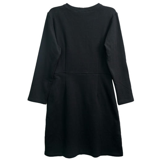 VIVIAN LIU R2257402 秋女装圆领腰间皮U分割线修身针织长袖连衣 商品图1