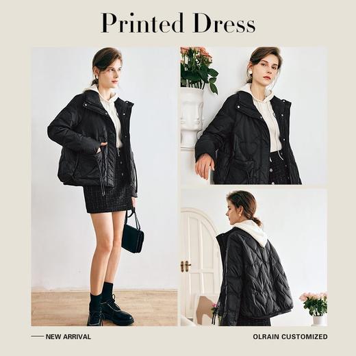 OLrain欧芮儿法式黑色羽绒服女冬季2022年新款ins潮漂亮时尚外套 商品图3