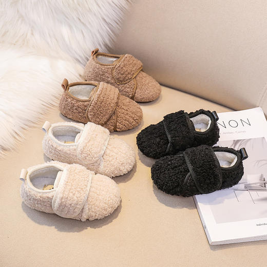 【甜美时尚宝宝毛毛鞋】儿童宝宝棉鞋2022秋冬季新款女童韩版纯色保暖二棉童鞋软底休闲鞋 商品图1