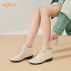 【春节不打烊】Safiya/索菲娅 秋冬英伦风2022年冬季新款时髦尖头系带低跟踝短靴 SF24116571 商品缩略图3
