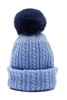 SUMMER & SAGE 毛球饰蓝色针织帽 5312 商品缩略图0
