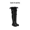 【下架】lost in echo 秋季贝壳头厚底猎鸭羊毛绑带靴高弹力过膝靴女 商品缩略图0