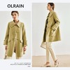 OLrain欧芮儿法式绿色毛呢外套女春2025新款韩系高级西装领大衣 商品缩略图1