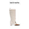 【下架】lost in echo 秋季尖头运动鞋面拼接毛毛阔筒靴雪地靴女 商品缩略图1
