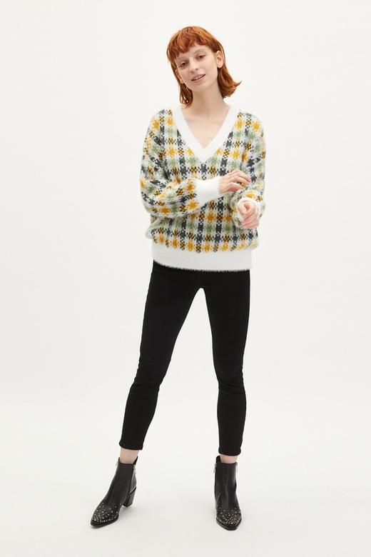 URBAN REVIVO 格纹绒感毛衣 9642 商品图5