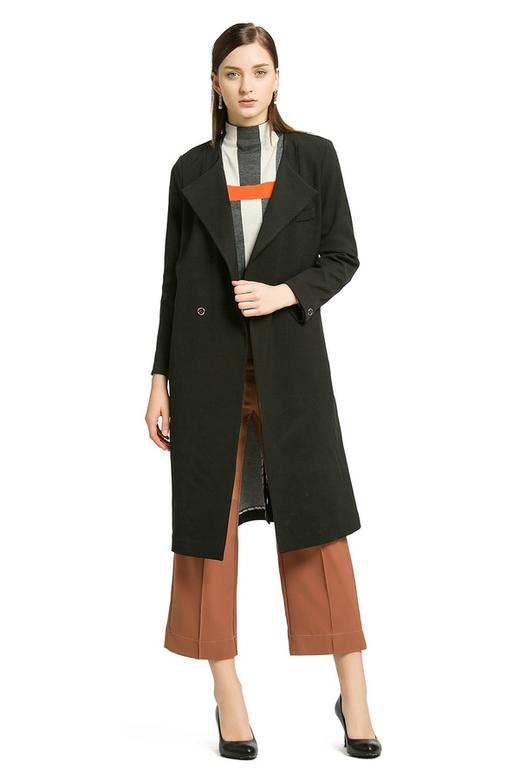 EMC亿美丞 设计感黑色长版外套 145 商品图1