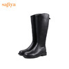 【春节不打烊】Safiya/索菲娅 新潮网红2022冬季新款炸街高筒斜切口瘦瘦骑士靴 SF24117050 商品缩略图8