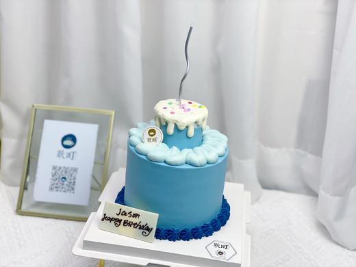 蓝色系复古小小双层蛋糕 商品图2