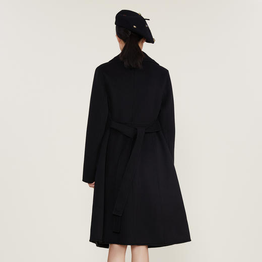 谜底2022冬季新款羊毛呢大衣女西装领修身纯色长款呢子224GD1527 商品图2