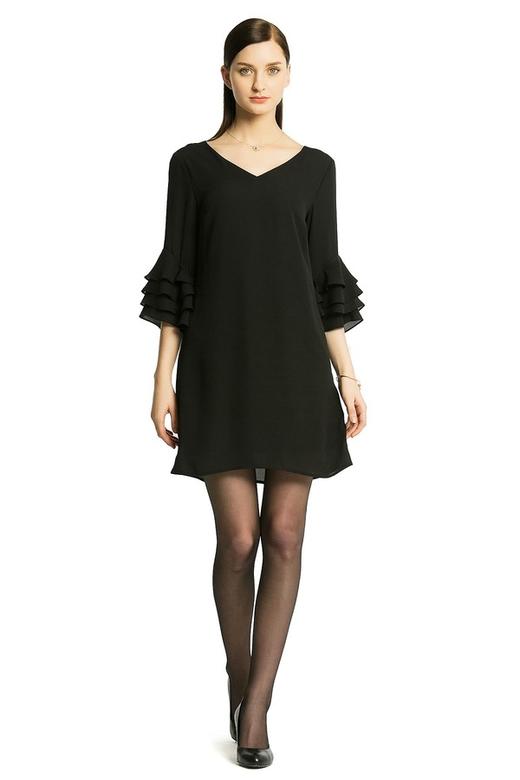 OCTAVIA 荷叶袖净色连衣裙 376 商品图1