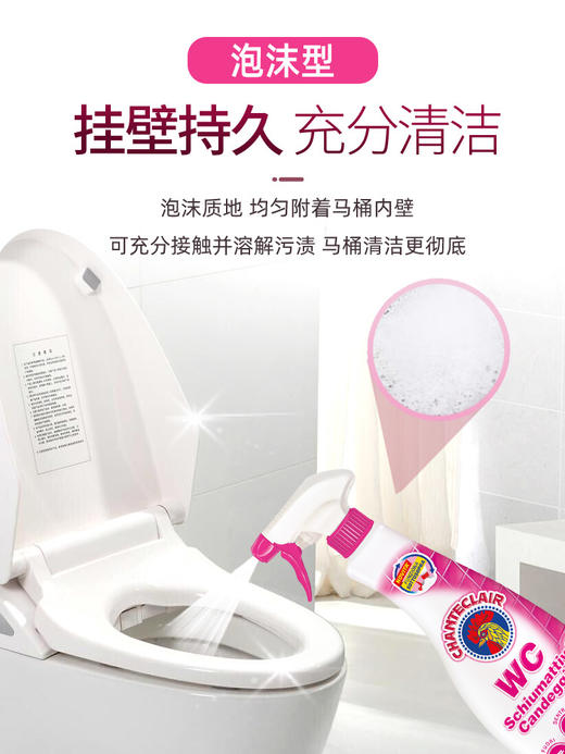 【中欧班列精选2瓶】意大利洁厕剂 大公鸡管家马桶清香去臭洁厕剂泡沫型625ml/瓶 商品图3