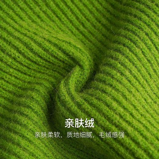 OLrain欧芮儿法式绿色针织开衫女春季2024新款森系泡泡袖毛衣外套 商品图3