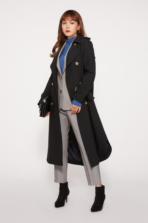 ESTELLICA 黑色高端定制设计感风衣外套 10383 商品图0