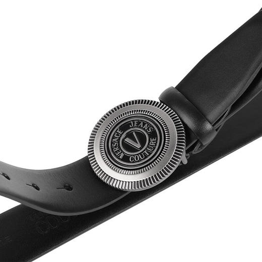 【超惠秒】Versace 范思哲 男士简约金属圆形字母logo板扣真皮腰带 10823 商品图3