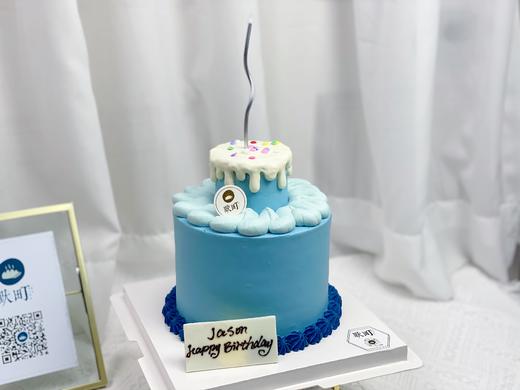 蓝色系复古小小双层蛋糕 商品图1