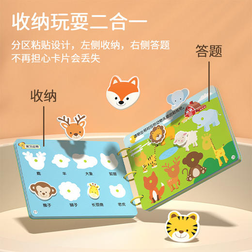 【安静粘贴撕撕书 秒变安静小宝宝】蒙氏安静宝宝撕撕书 婴幼儿启蒙早教益智玩具魔术贴1岁+ 商品图8
