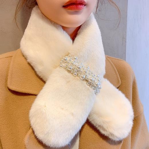 围巾韩版毛绒保暖百搭仿獭兔毛毛毛领围脖 商品图4