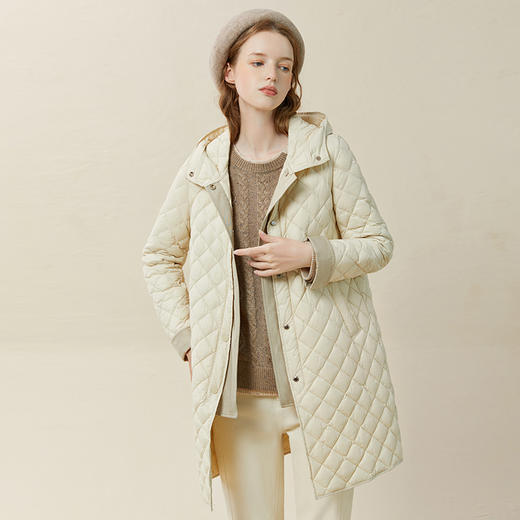 famecoco范可儿冬季外套女翻边袖羽绒服中长款原创设计F228AL001 商品图1