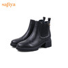 【春节不打烊】Safiya/索菲娅 款秋冬牛皮高跟2022冬季新圆头厚底切尔西烟筒靴SF24116046 商品缩略图9