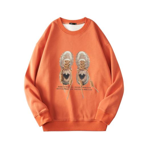 PINLI品立秋季新款男士圆领拼接鞋带压胶印花卫衣BG223209004 商品图6