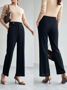 【à perles】秋冬高腰直筒微阔腿裤 垂顺不易皱【清仓，不退不换】