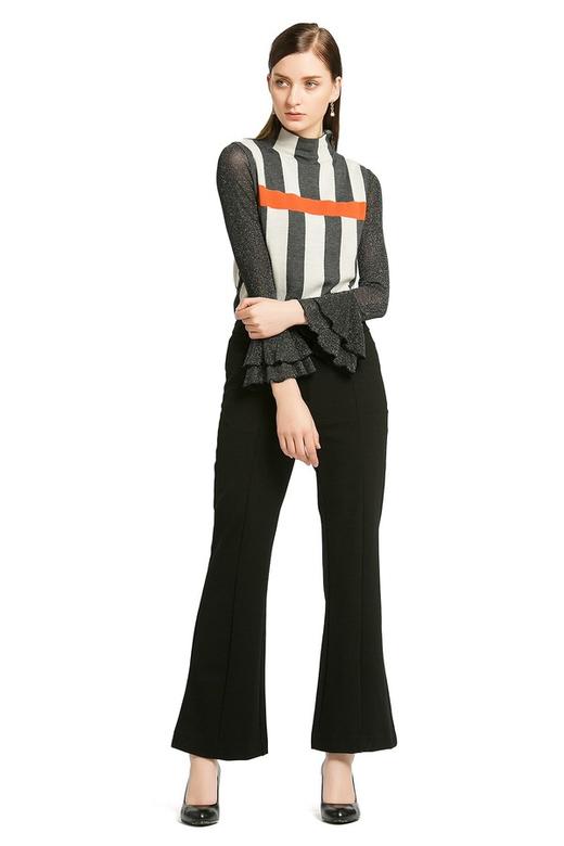 NOIR 黑色高腰喇叭裤 672 商品图2