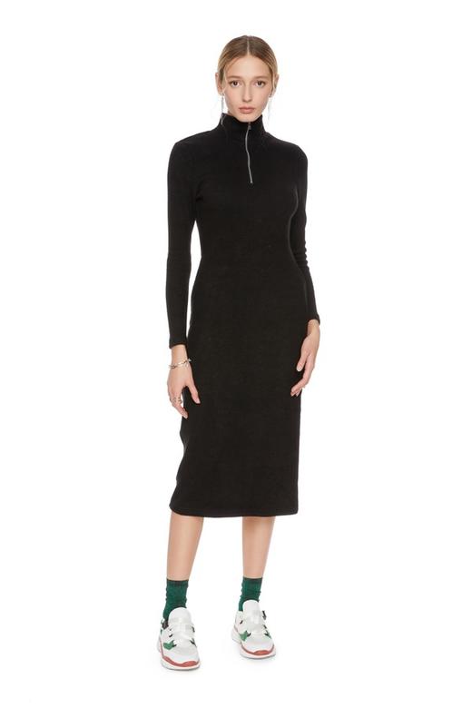 URBAN REVIVO 高领侧开衩连衣裙 5073 商品图0