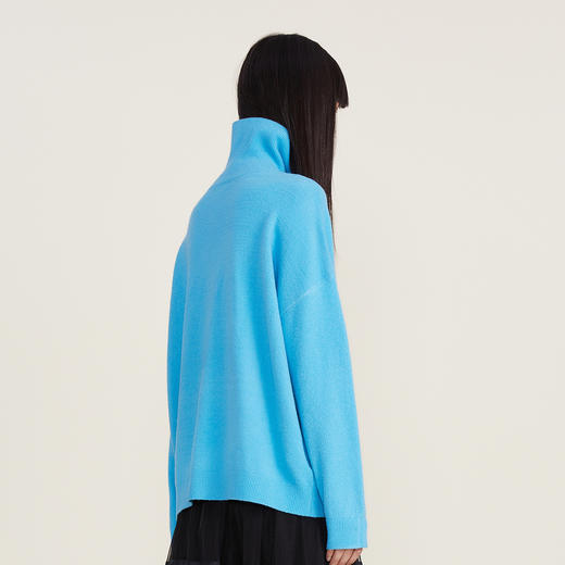 谜底2022冬新款高领套头针织衫女时尚百搭宽松手钩绣花224MZ1901 商品图2