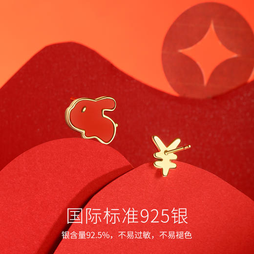 有钱兔【不对称耳钉】 商品图2