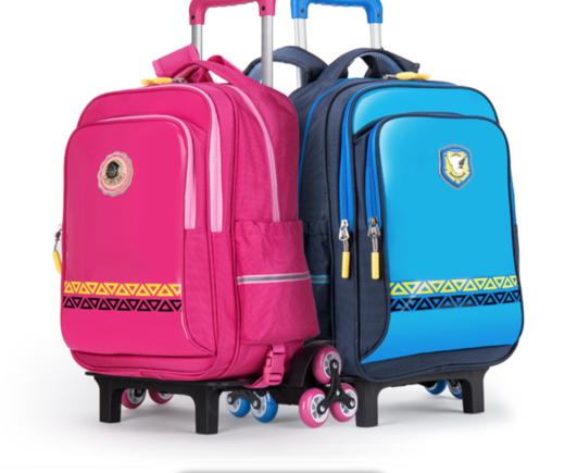 1-6年级卡拉羊小学生拉杆书包儿童6轮可爬楼梯可拆卸减负背包CX8454冰海蓝KLY 商品图5