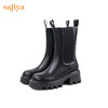 【新春秒杀】Safiya/索菲娅 潮流英伦风2022冬季新款高跟厚底复古真皮切尔西靴 SF24116180 商品缩略图3