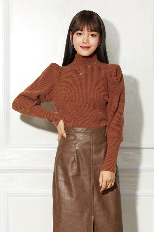 Le Malene 焦糖色羊腿袖针织上衣 10290 商品图0