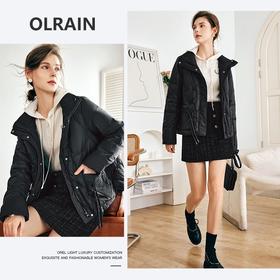 OLrain欧芮儿法式黑色羽绒服女冬季2022年新款ins潮漂亮时尚外套
