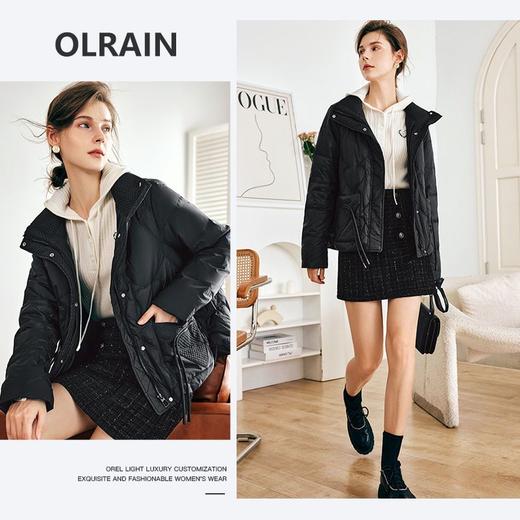 OLrain欧芮儿法式黑色羽绒服女冬季2022年新款ins潮漂亮时尚外套 商品图0