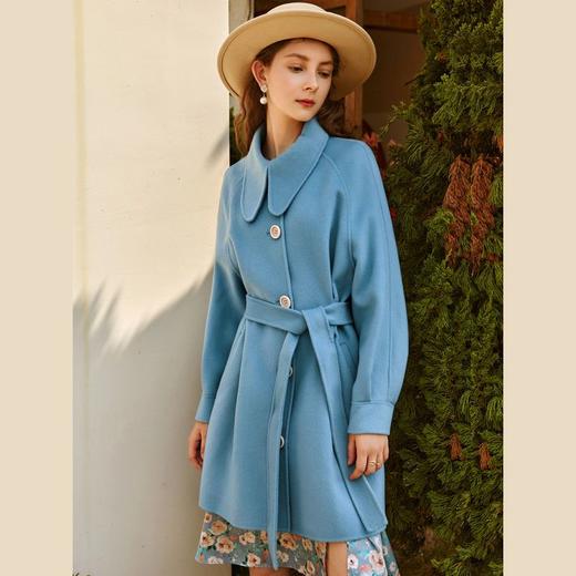 OLrain欧芮儿法式双面呢毛呢外套女春2025年新款翻领中长款大衣 商品图1