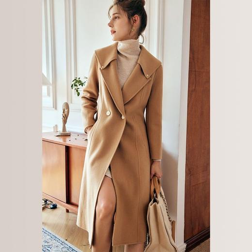 OLrain欧芮儿法式双面呢毛呢外套女春2025年新款中长款羊毛大衣 商品图4