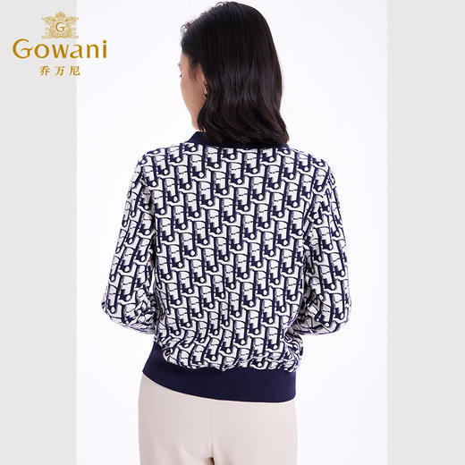 乔万尼针织衫女秋冬新款老花logo法式开衫精致高级感EF4M246 商品图4