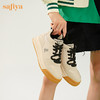 【双旦福利】Safiya/索菲娅 复古学院风2022冬季新款高帮系带拼色加绒板鞋 SF24112124 商品缩略图4
