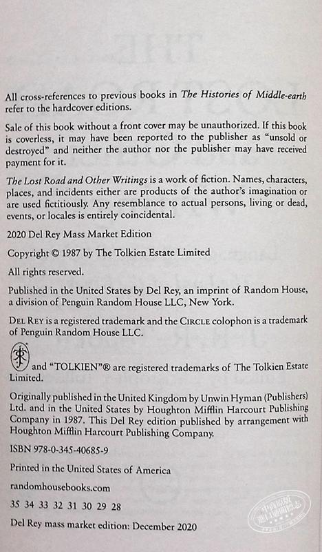预售 【中商原版】失落之路 中洲历史系列5 英文原版 The Lost Road and Other Writings John Ronald Reuel Tolkien 商品图4