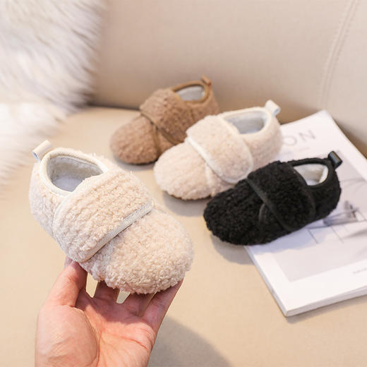 【甜美时尚宝宝毛毛鞋】儿童宝宝棉鞋2022秋冬季新款女童韩版纯色保暖二棉童鞋软底休闲鞋 商品图0