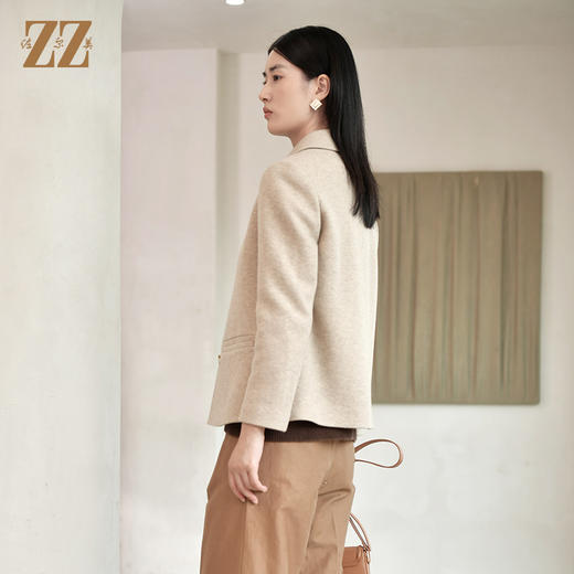 佐尔美秋季新款 简约气质百搭短中褛外套女E24ZD36 商品图4