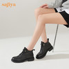 【春节不打烊】Safiya/索菲娅 英伦风纯色2022冬季新款百搭系带软皮低跟马丁靴 SF24116042 商品缩略图6