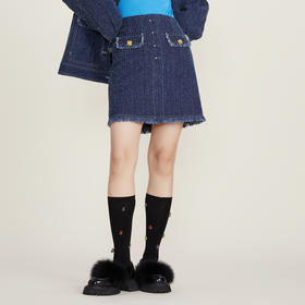 谜底2022冬季新款半身裙女时尚百搭小香风包臀裙短裙224MB1606